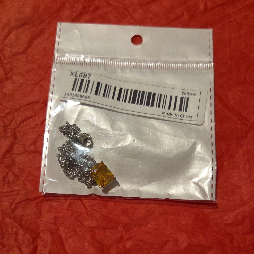 Yellow Gemstone Pendant Necklace